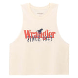 Wrangler Women's Graphic Festival Crop Tank - Egret White 112375847
