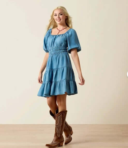 Ariat Women's Juliet Dress, Light Wash Indigo