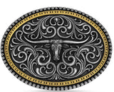 Montana Silversmiths Two-Tone Stockyard Belt Buckle | Longhorn Western