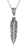 Montana Silversmiths Wild Lightning Necklace | USA Made Turquoise Feather Western