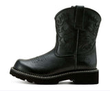 Ariat Fatbaby Black Western Boot with decorative stitching and sturdy sole, ideal for casual wear.