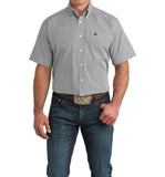 Cinch Men's White Multi-Color Print Short Sleeve Shirt, lightweight and stylish for warm-weather wear.