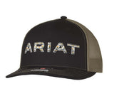Ariat Men's Black & Green Southwest Embroidered Logo Snapback Cap showcasing bold colors and southwestern style.