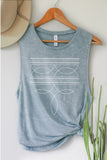 Women's Cowboy Boot Graphic Tank Top | Mineral Vintage Blue | Vintage Western Style