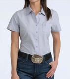 Cinch Women's ArenaFlex Button-Down Western Shirt in Lilac, stylish with a polished look and breathable fabric.