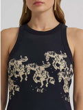Wrangler Lainey Wilson x Women's Cowboy Tank showcasing bronc rider artwork on a black background.