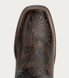Corral Women's Black Honey Floral Petal Embroidery Square Toe Cowboy Boot showing detailed embroidery design on the toe.