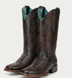 Corral Women's Black Honey Floral Petal Embroidery Square Toe Cowboy Boot
