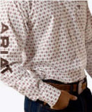 Ariat Men's Team Dallas Classic Fit Long Sleeve Shirt showcasing classic design and bold Ariat logo.