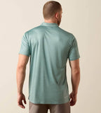 Ariat Men's ClimateTEK Heathered Fitted Polo – Beach Glass Southwest Diamond
