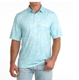 Cinch Men's ArenaFlex Polo Shirt – Light Blue Floral