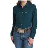 Cinch Women's ArenaFlex Long Sleeve Button-Up Western Shirt – Dark Teal