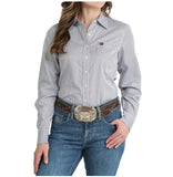 Cinch Women's Long Sleeve Button-Up Western Shirt – White Stripe