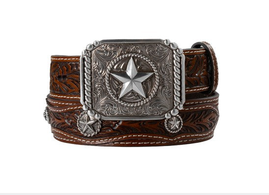 Arena Ace Womens Western Belt Brown Tooled Longhorn Buckle Whipstitch 22097BE7 M Shop Campomaggi Belts for Women on Mercari | New & Used  main image 4