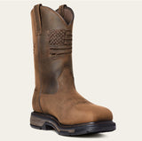 Ariat WorkHog XT Patriot Waterproof Carbon Toe Work Boot with American flag design