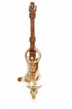 Wrangler Western Cowhide Cowboy Boot Bag Charm — Brown