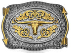 Montana Silversmiths Pointing West Longhorn Belt Buckle