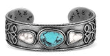 Montana Silversmiths Boot Stitch Turquoise Cuff Bracelet