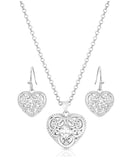 Montana Silversmiths For the Love of Bling Heart Necklace & Earring Set
