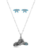 Montana Silversmiths Under the Brim Cowboy Hat Necklace & Earring Set