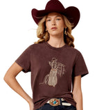 Ariat Women's Rebel With a Cause Short Sleeve Shirt featuring vintage mineral wash and western embroidery detail.