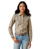 Ariat Girls Kirby Stretch Shirt – Chocolate Plum Stripe