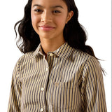 Ariat Girls Kirby Stretch Shirt – Chocolate Plum Stripe