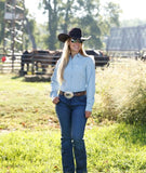 Cinch Women's Light Blue ArenaFlex Long Sleeve Shirt