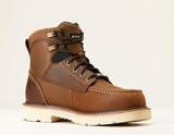 Ariat Men's Rebar Lift 6" Waterproof Composite Toe Work Boot shown in brown with a durable design and rugged outsole.