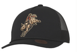 M&F Western RCO Bullrider Snapback Cap in black with embroidered bull rider design on the front.