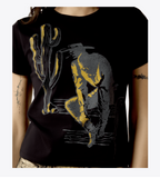 Ariat Women's Wild West Short Sleeve Graphic T-Shirt featuring bold screen-printed cowboy design and cactus.