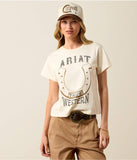 Ariat True West Graphic T-Shirt – Women's Cropped Western Tee