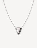SpurWest Kendall Snip Toe Boot Necklace in silver with hand-detailed stitching design.