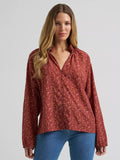 Wrangler Women's Button Front Princess Blouse