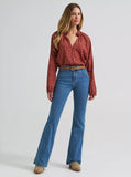 Wrangler Women's Button Front Princess Blouse