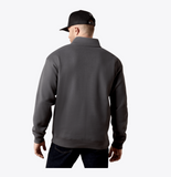 Ariat Men's Core 1/4 Zip Sweatshirt in Dark Shadow, back view on a man, ideal for ranch and leisure wear.