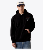 Ariat Men's Bison Bureau Hoodie in black, featuring a structured hood and a logo, perfect for Western style and comfort.