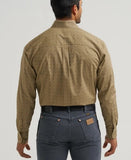 Wrangler Men's Relaxed Fit Long Sleeve Shirt | Brown Print