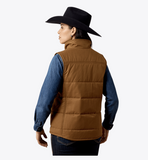 Ariat Women's Grizzly Quilted Vest, stylish and functional, viewed from the back, perfect for ranch or casual wear.