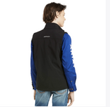 Ariat Youth Vernon 2.0 Softshell Vest back view on a child, showcasing water-repellent and flexible design.