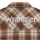 Wrangler® Long Sleeve Logo Snap Shirt - Brown