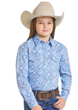 Panhandle Youth Girls Long Sleeve print snap shirt - LGN2S07377