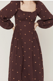 Rock & Roll Denim Womens Embroidered LS Dress In Wine Color BWD2R09404