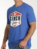 Cinch Men's Logo Royal Blue Short Sleeve T-Shirt