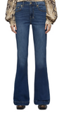 7 For All Mankind Dojo jeans in medium wash with flared trouser cut, perfect for comfort and style.