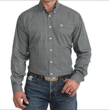 Cinch Men's Gray Geometric Print Long Sleeve Western Shirt | MTW1106147