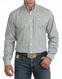 Cinch Men's Cream Geometric Print Long Sleeve Western Shirt | MTW1106155