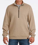 Cinch Men's Cable Knit 1/2 Zip Pullover - Tan