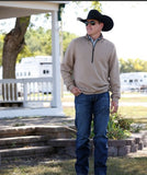 Cinch Men's Cable Knit 1/2 Zip Pullover - Tan