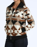 Cinch Women's Aztec Sweater Jacket - Cream, Tan, Black and Brown